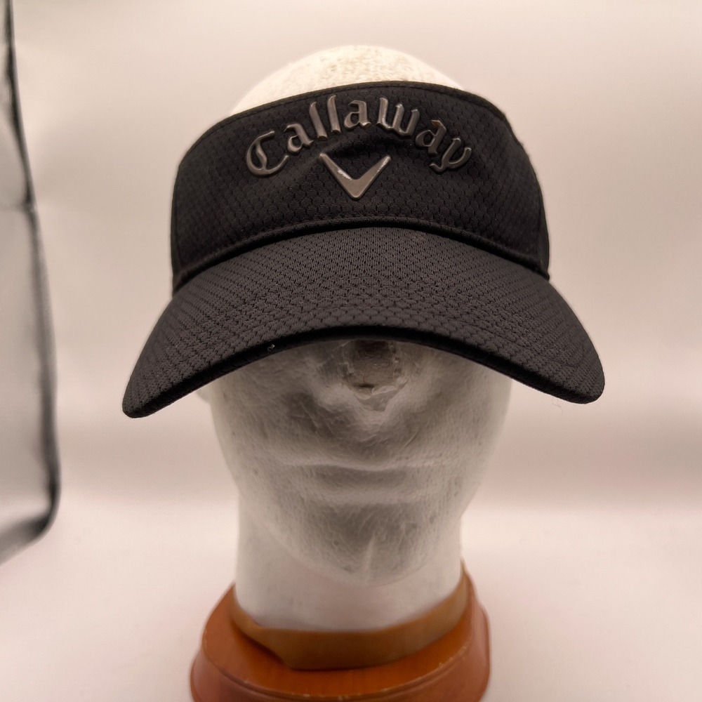 Callaway Golf Visor Black Mesh Adjustable Hat with 3D Logo - Picture 2 of 9
